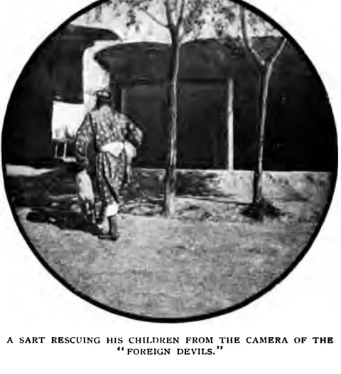 A SART RESCUING HIS CHILDREN FROM THE CAMERA OF THE 'FOREIGN DEVILS'