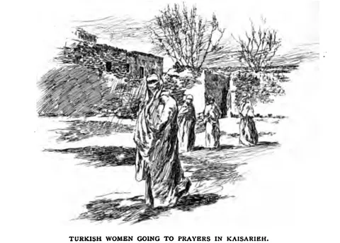 TURKISH WOMEN GOING TO PRAYERS IN KAISARIEH.