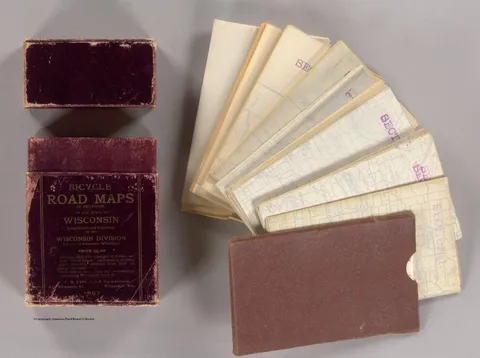 Boxed set of Bicycle Road Maps of Wisconsin