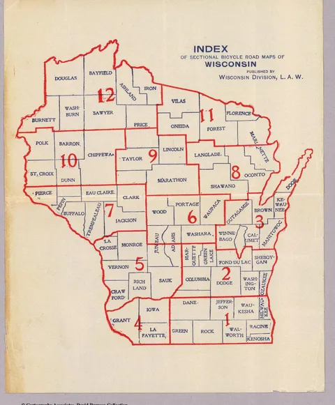 Index of Sectional Bicycle Road Maps of Wisconsin