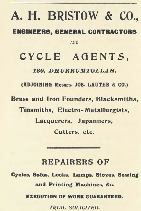 A. H. Bristow & Co.…Engineers and Cycle Agents