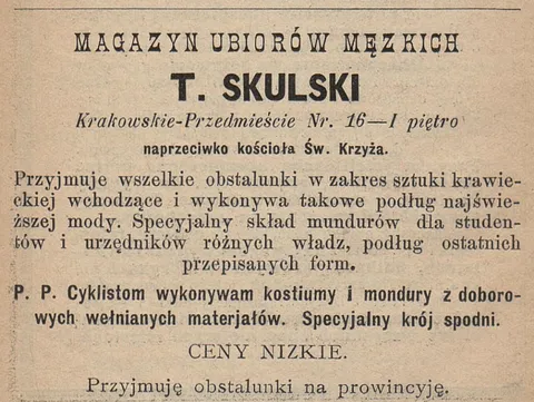Magazyn Ubiorów Męzkich T. Skulski