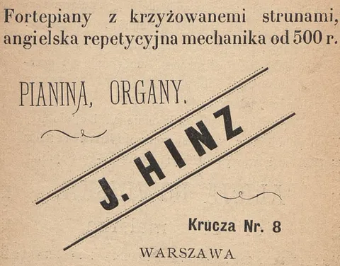 PIANINA, ORGANY - J. HINZ