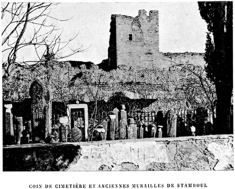 Coin de cimetière et anciennes murailles de Stamboul