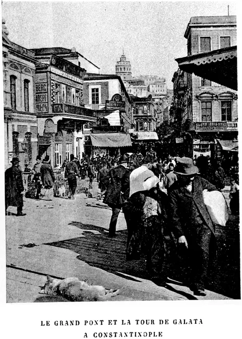 Le Grand Pont et la Tour de Galata à Constantinople