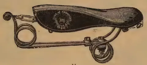 Planche I, Figure II: Bicycle saddle with bracket mount