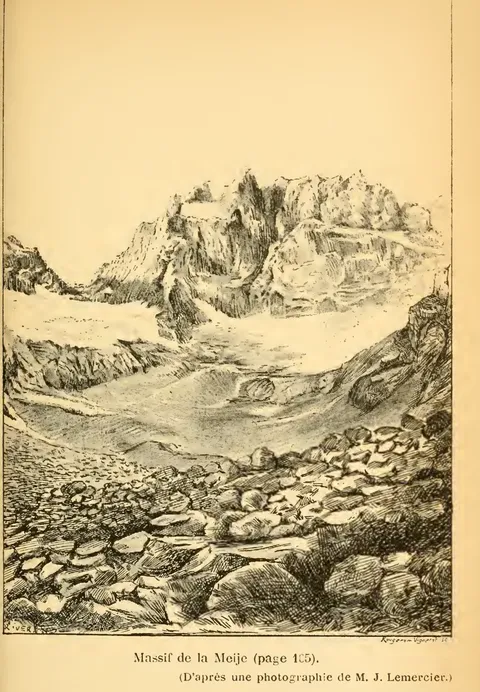 Massif de la Meije (page 165). (D'après une photographie de M. J. Lemercier.)
