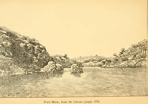 Port-Miou, baie de Cassis (page 278). (D’après une photographie de M. H. Ferrand.)