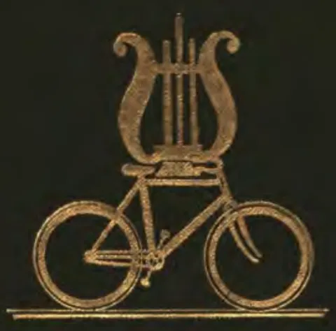 Lyre and bicycle cover emblem
