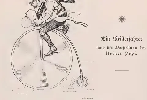 Ein Meisterfahrer nach der Vorstellung des kleinen Pepi.