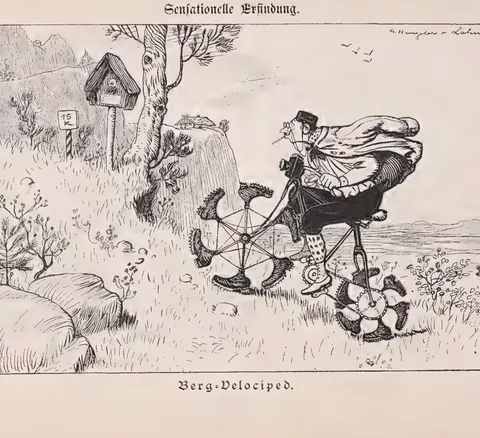 Berg-Velociped: Sensationelle Erfindung.