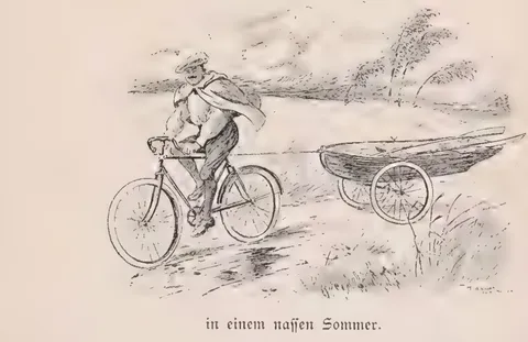 Radfahrer-Ausrüstung in einem naßen Sommer.