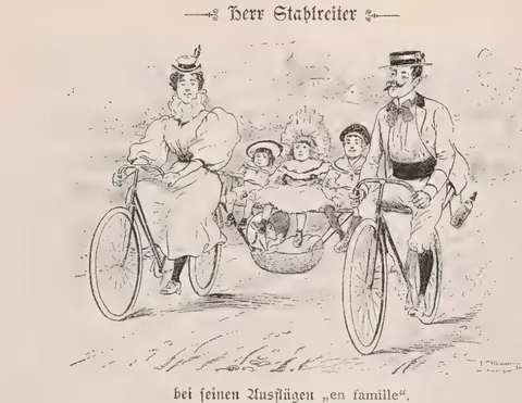 Herr Stahlreiter bei feinen Ausflügen 'en famille'.