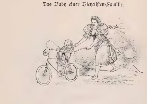 Das Baby einer Bicyclisten-Familie.