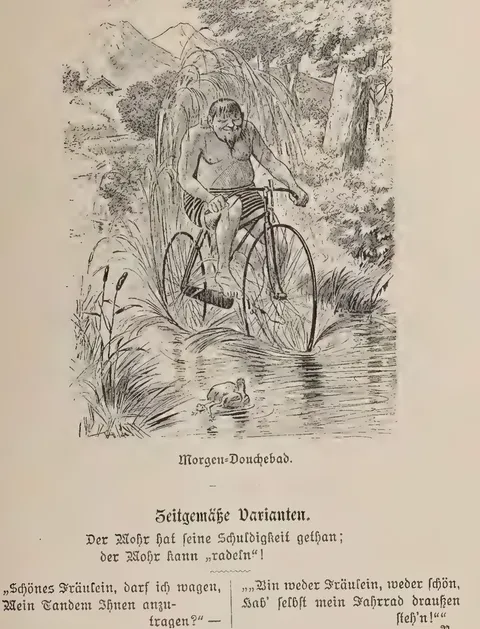 Der Radler auf dem Lande.
