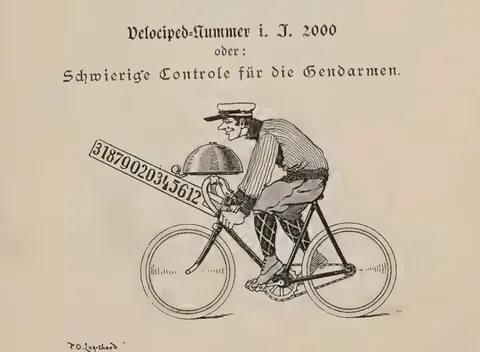 Velociped-Nummer i. J. 2000 oder: Schwierige Controle für die Gendarmen.