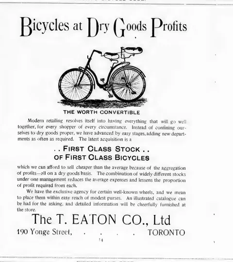 Bicycles at Dry Goods Profits, The T. Eaton Co.