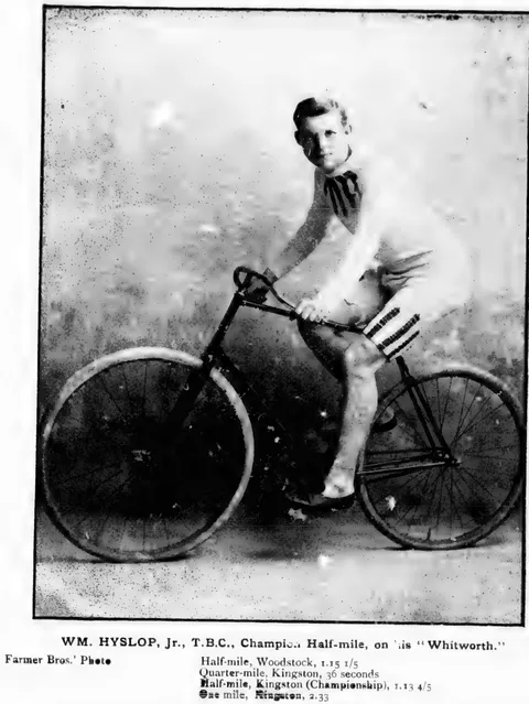 Wm. Hyslop, Jr. on his "Whitworth"
