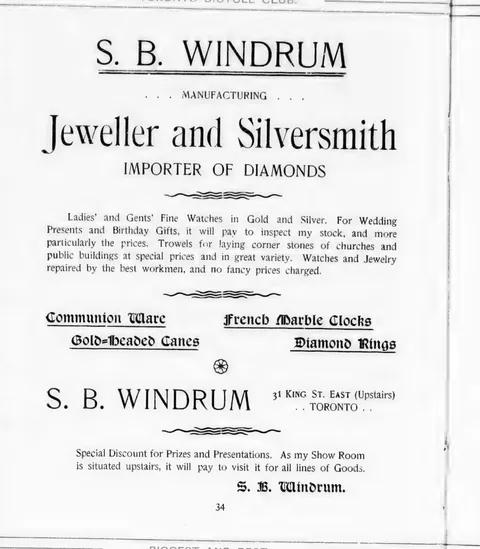 S. B. Windrum, Jeweller and Silversmith