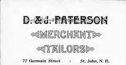 D. & J. Paterson, Merchant Tailors