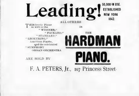 Hardman Piano, F. A. Peters, Jr.
