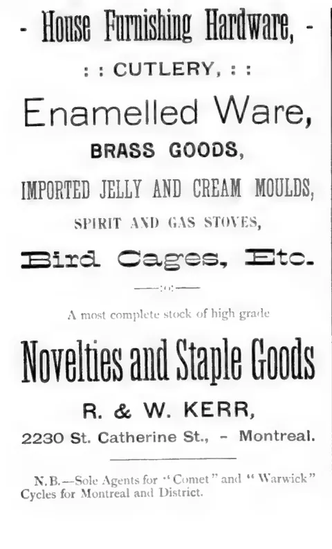 R. & W. Kerr Hardware and Furnishings