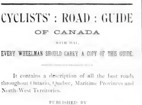 Cyclists' Road Guide of Canada advertisement