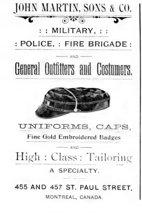 John Martin, Sons & Co. Military Uniforms