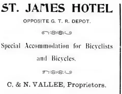 St. James Hotel advertisement