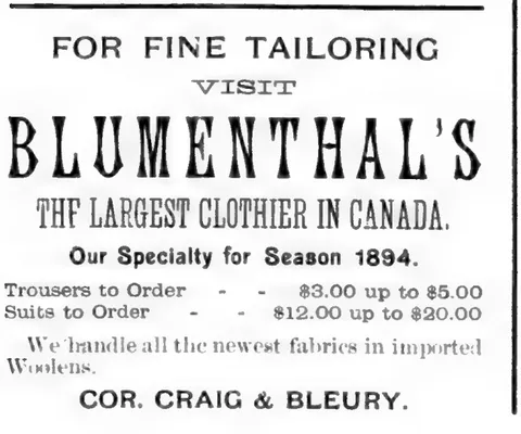 Blumenthal's advertisement