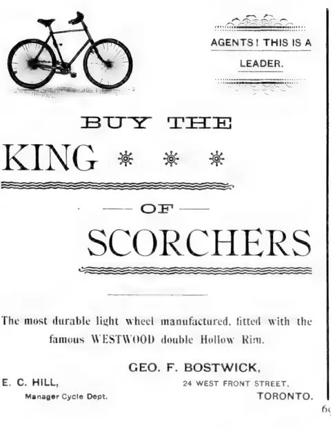 Buy the King of Scorchers - Bicycle by Geo. F. Bostwick