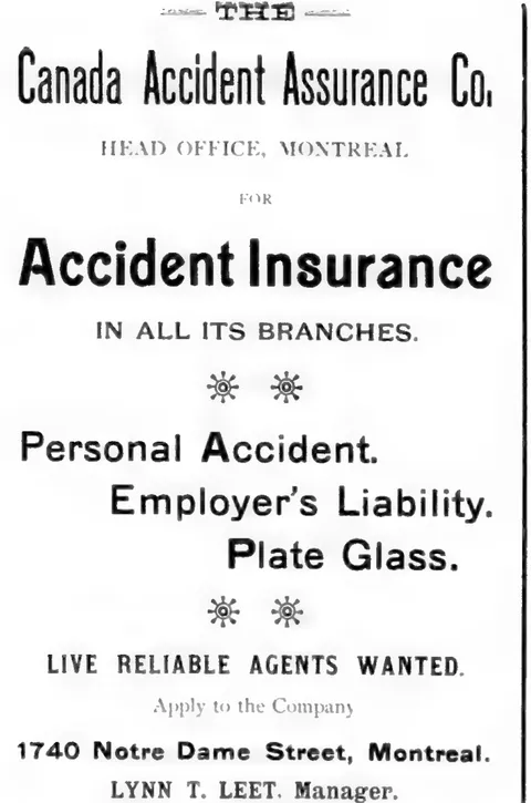 Canada Accident Assurance Co. advertisement