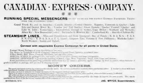 Canadian Express Company advertisement