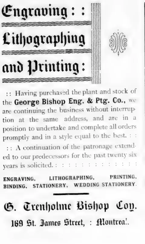 G. Trenholme Bishop Coy.