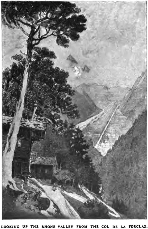 LOOKING UP THE RHONE VALLEY FROM THE COL DE LA FORCLAZ