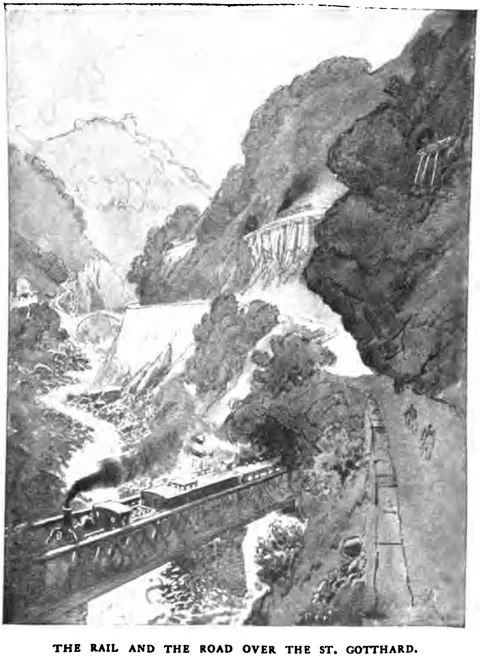 THE RAIL AND THE ROAD OVER THE ST. GOTTHARD