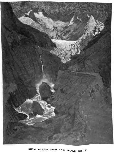 RHONE GLACIER FROM THE ROAD BELOW