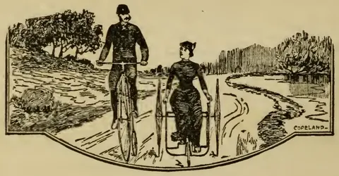 Cyclists in landscape