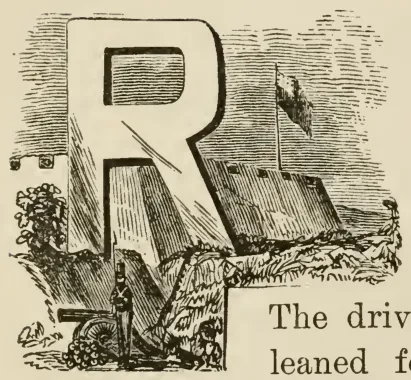 Chapter V drop cap R with architecture