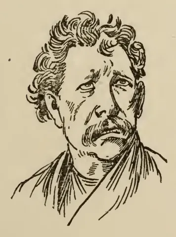 Portrait of man with curly hair and mustache