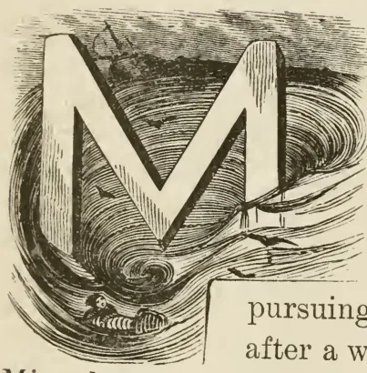Chapter VII drop cap M with water scene