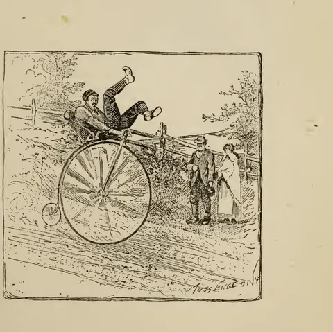 Cyclist falling over handlebars