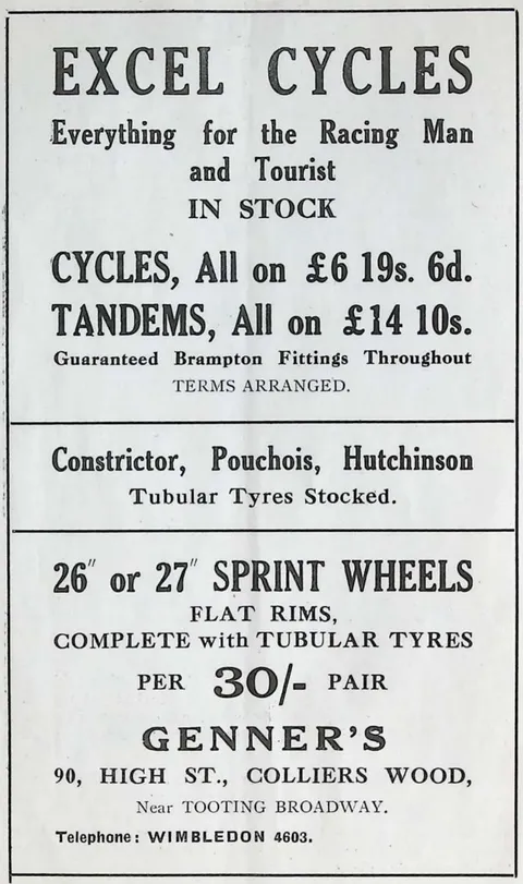 Excel Cycles and Genner's tyres and wheels