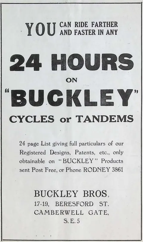 Buckley cycles and tandems - 24 Hours