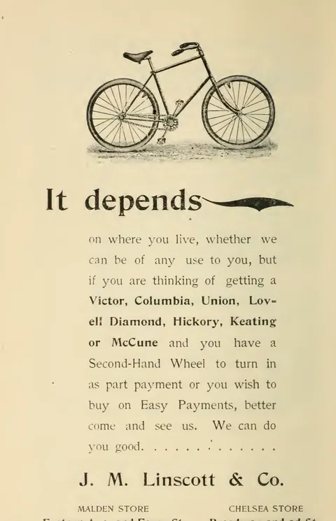 J. M. Linscott & Co. - Bicycles on Easy Payments