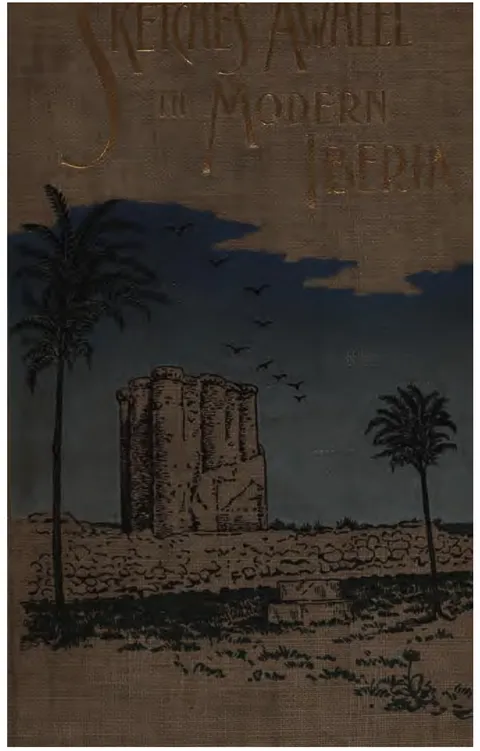 Front cover: fortress ruin with palm trees