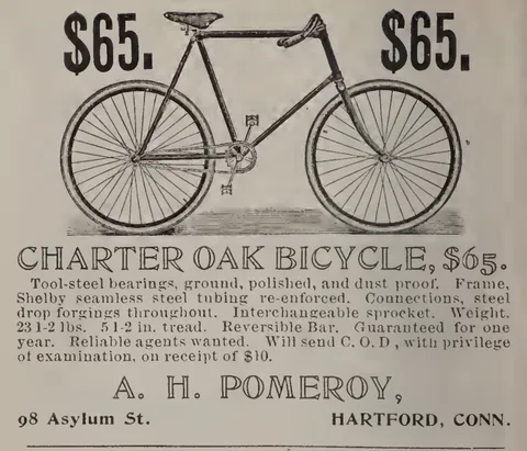 Charter Oak Bicycle Advertisement.