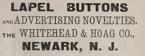 Whitehead & Hoag Lapel Buttons Advertisement.