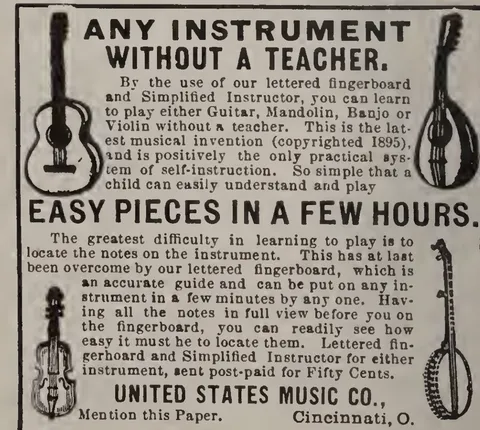 United States Music Co. Instrument Advertisement.