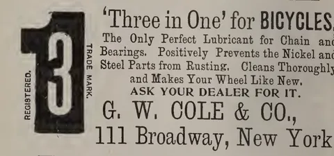 'Three in One' Lubricant Advertisement.